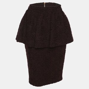 Burberry Burgundy Lace Pencil Skirt S